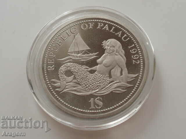 Σπάνιο Συλλεκτικό Κέρμα 1 $ Palau 1992; Παλάου
