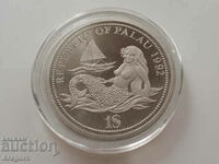 рядка колекционна монета Палау 1 долар 1992; Palau