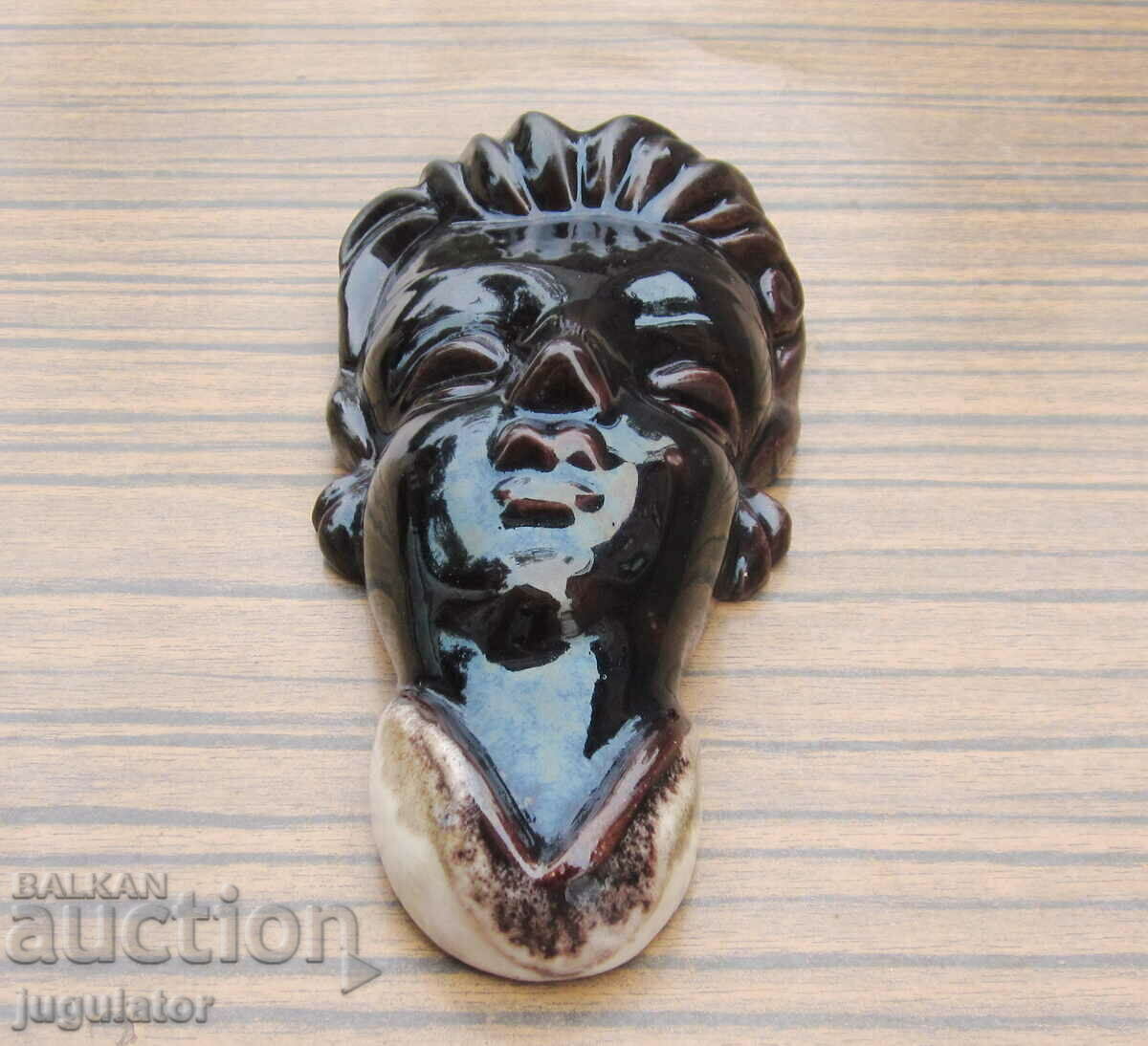 vintage ceramic figure female mask face of a woman for wall with price 50.00 BGN | € 25.56