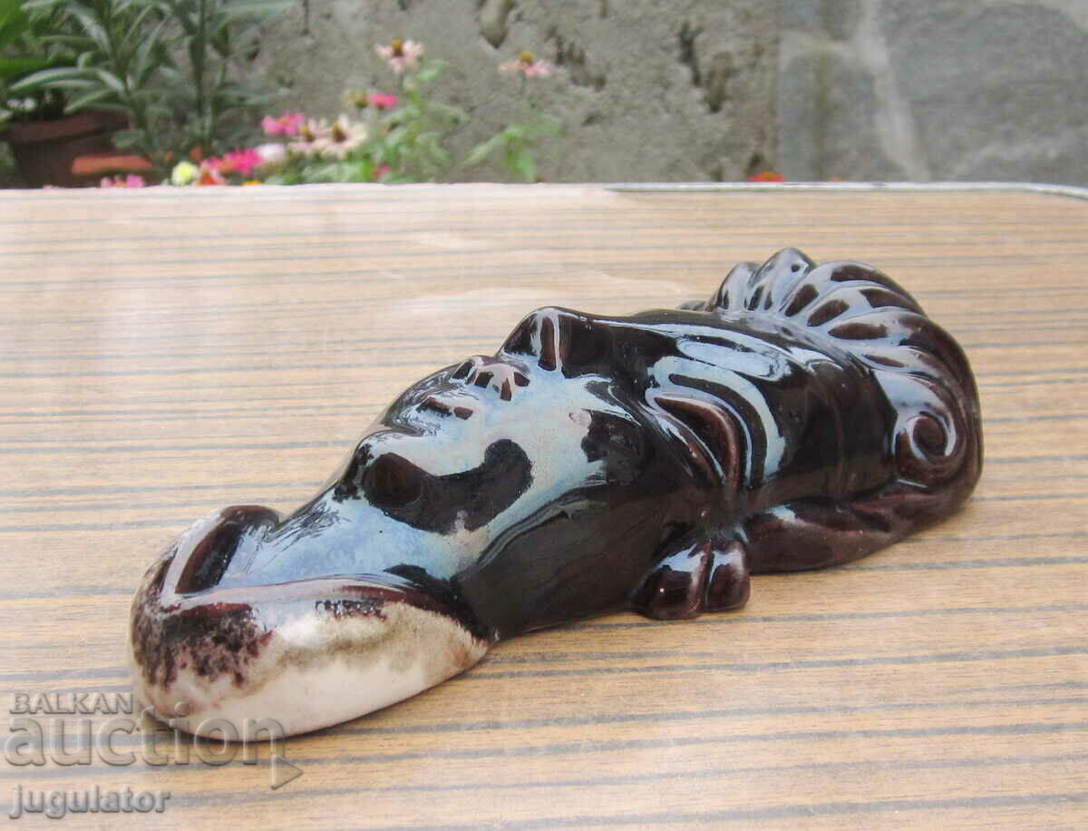 vintage ceramic figure female mask face of a woman for wall - 5