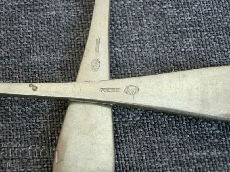 Delivery of pair 2 pcs. old art deco wellner alpaca tea spoon Delivery of pair 2 pcs. old art deco wellner alpaca tea spoon