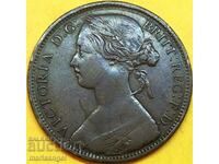 Marea Britanie 1 penny 1862 30mm - rar la calitate