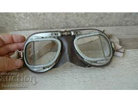 Old, moto, pilot glasses.