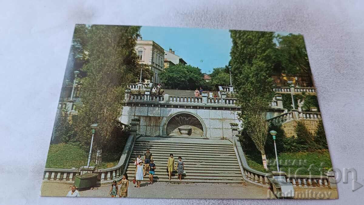 Postcard Burgas The staircase to the central beach