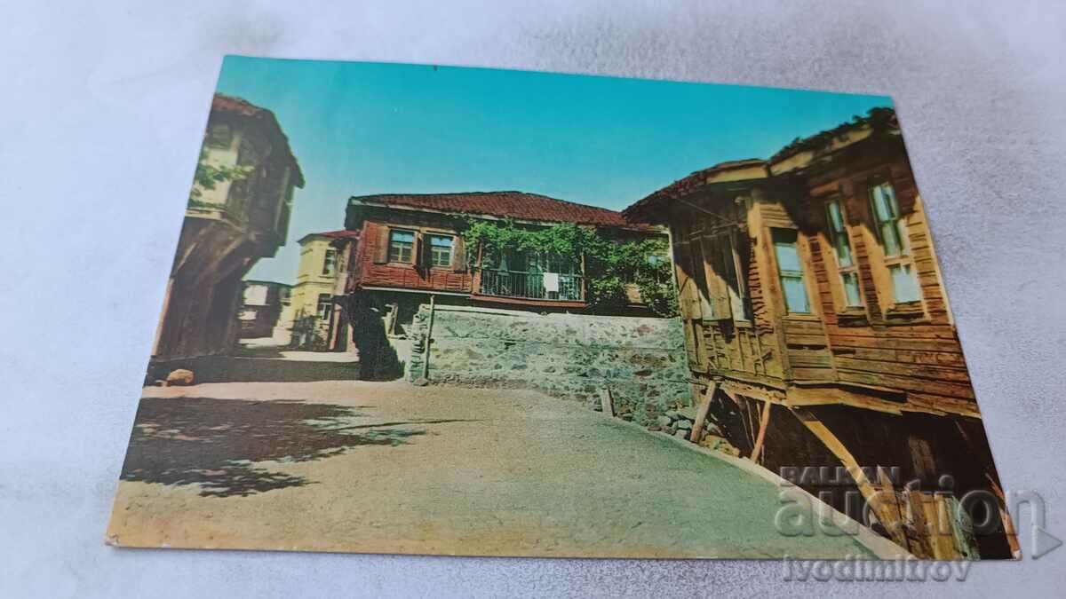 Καρτ ποστάλ Sozopol Παλιά σπίτια 1962
