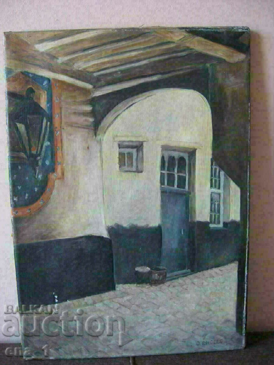 Old painting by Belgian artist Leo Ennels from 1947 with price 69.99 BGN | € 35.79 Old painting by Belgian artist Leo Ennels from 1947 with price 69.99 BGN | € 35.79