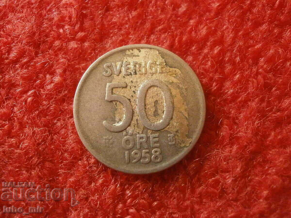 SWEDEN 50 JORE 1958 - SILVER SWEDEN 50 JORE 1958 - SILVER