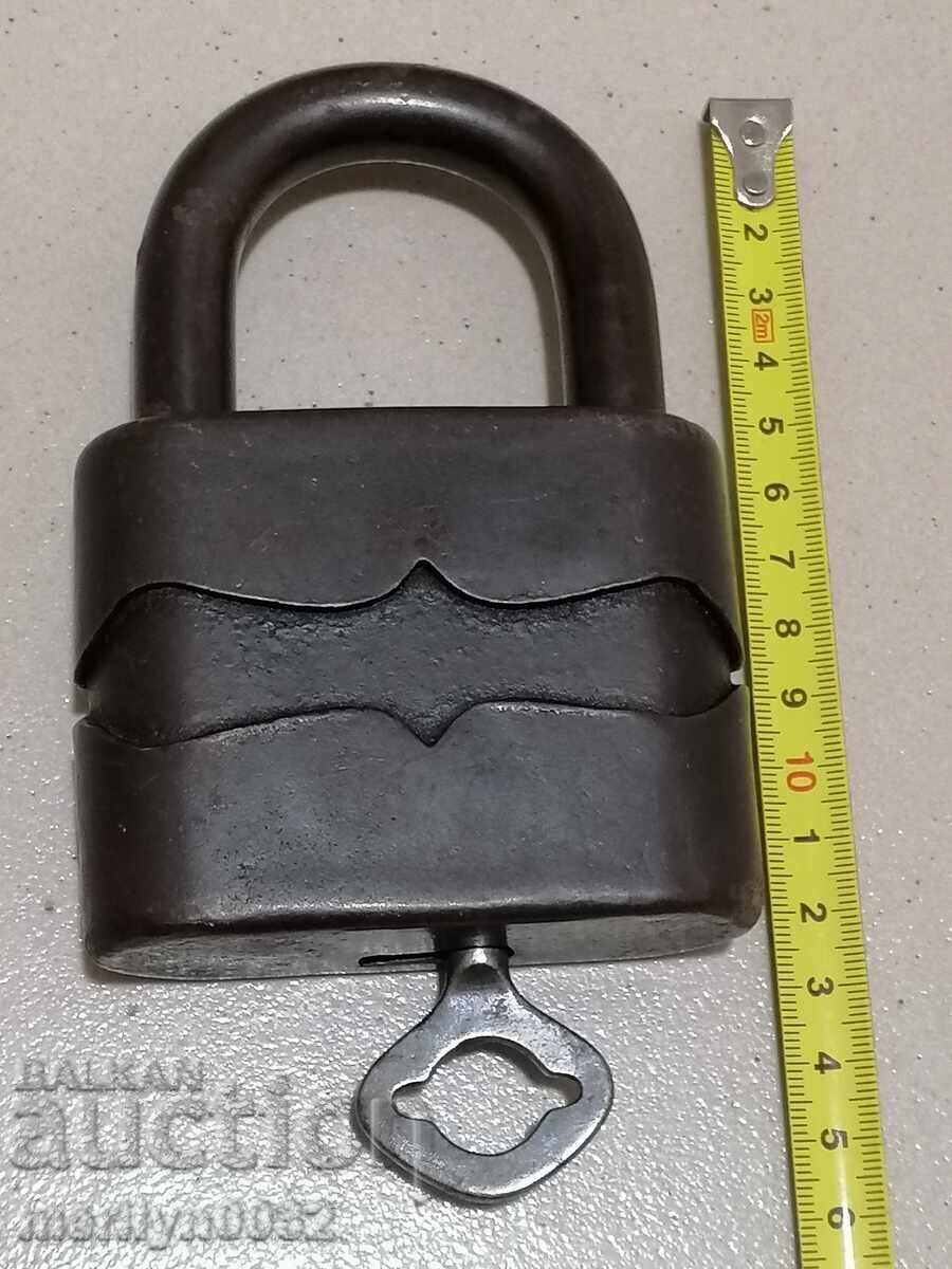German LARGE padlock with key 1920s padlock suitcase lock