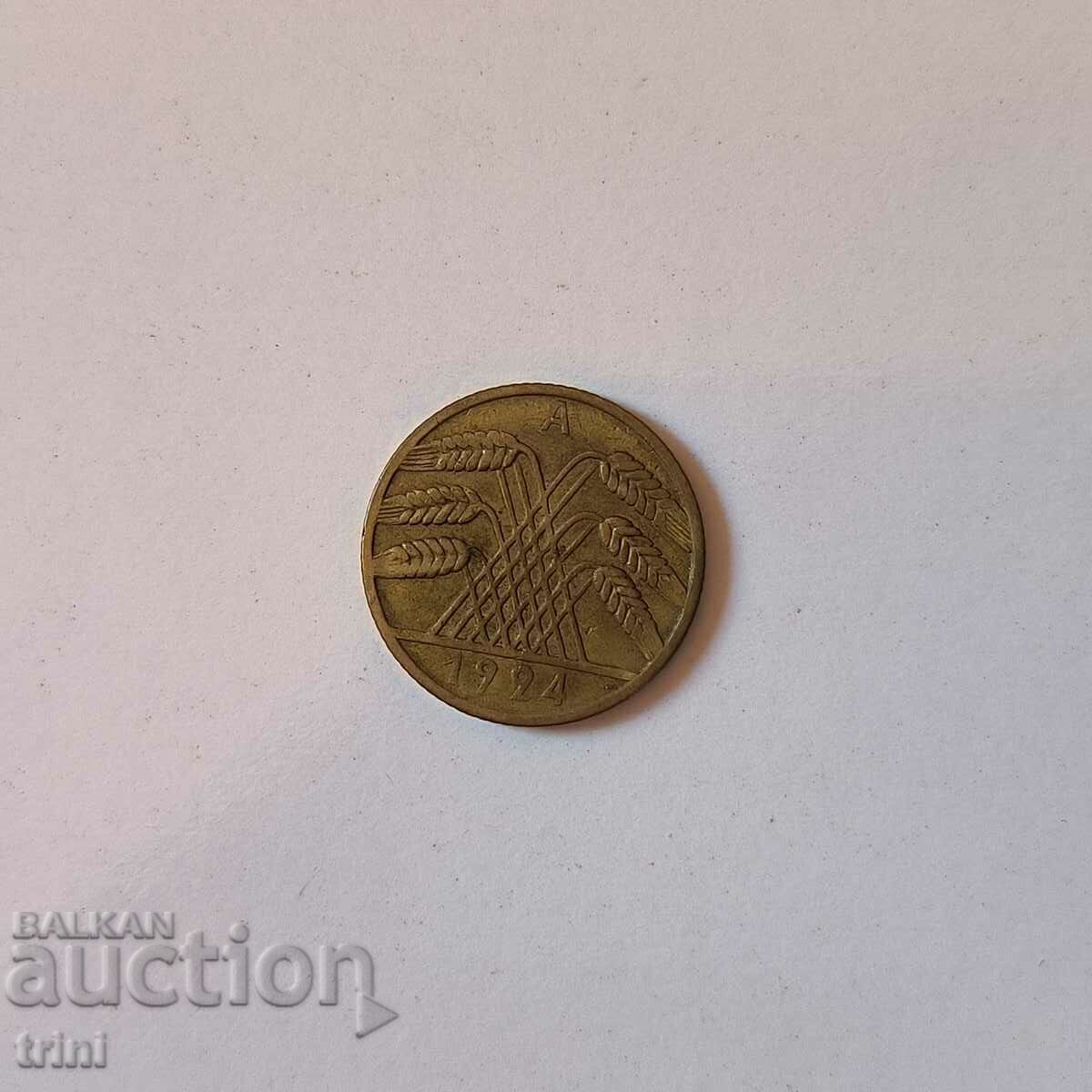 Germany 10 pfennig 1924 year A Berlin b47 with price 1.00 BGN | € 0.51 Germany 10 pfennig 1924 year A Berlin b47 with price 1.00 BGN | € 0.51