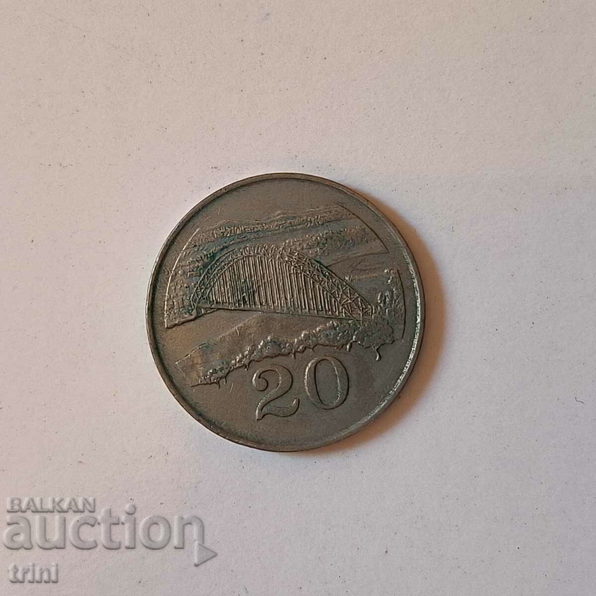 Зимбабве 20 цента 1983 година    б49