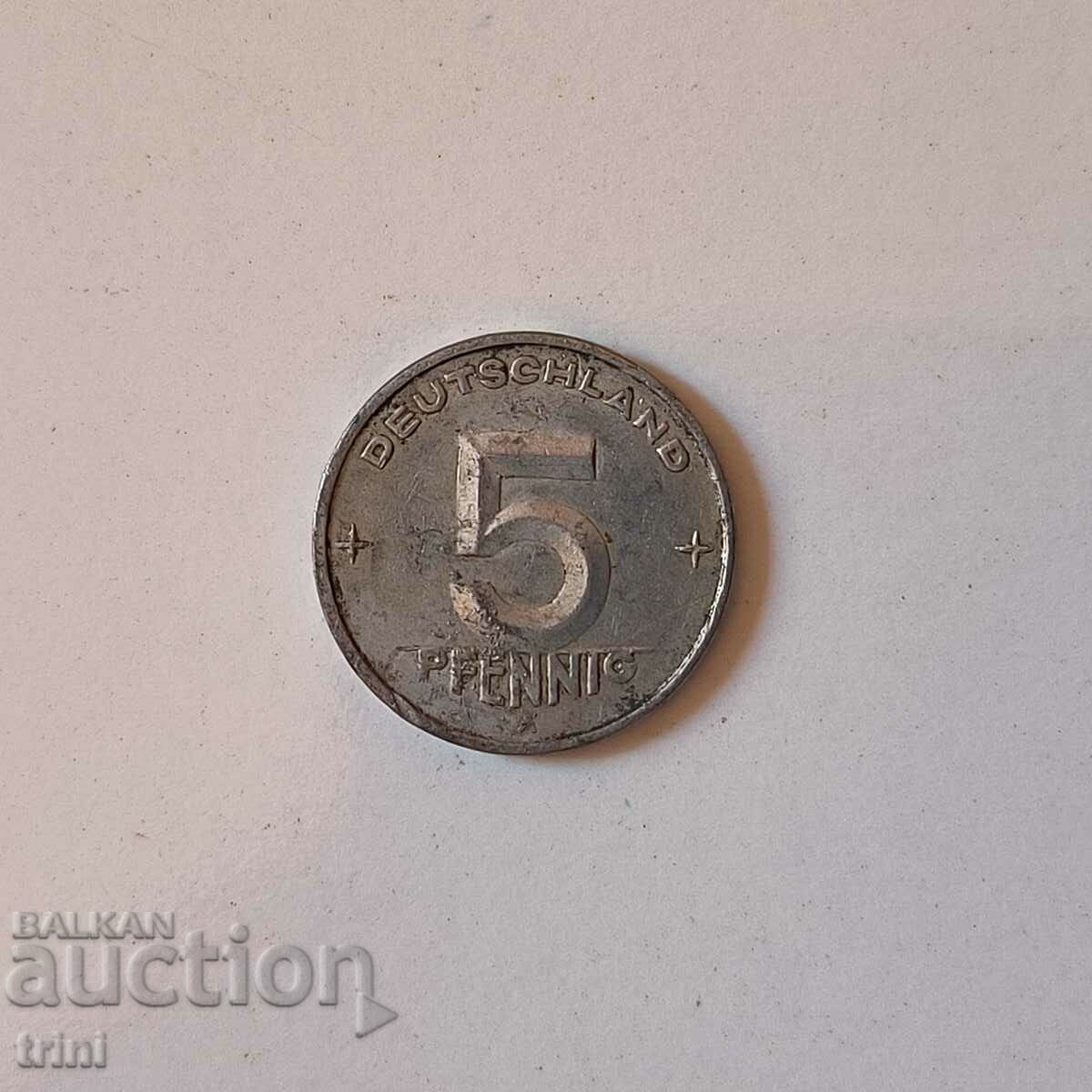 Γερμανία GDR 5 pfennig 1950 έτος b54