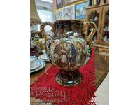 A great antique Belgian porcelain amphora vase bowl