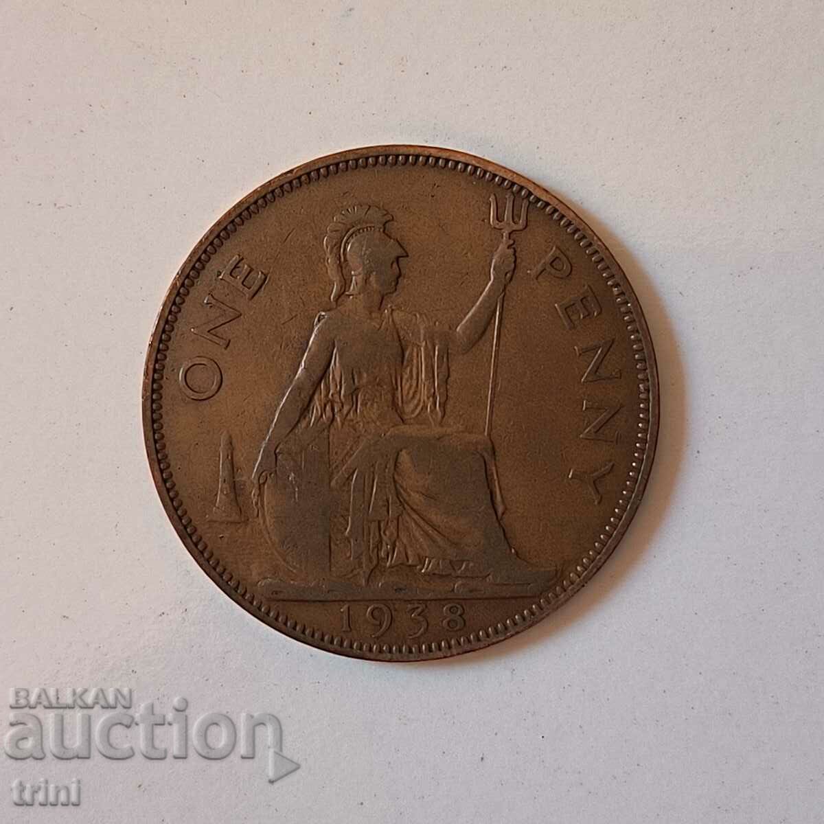 Great Britain 1 penny 1938 year b63