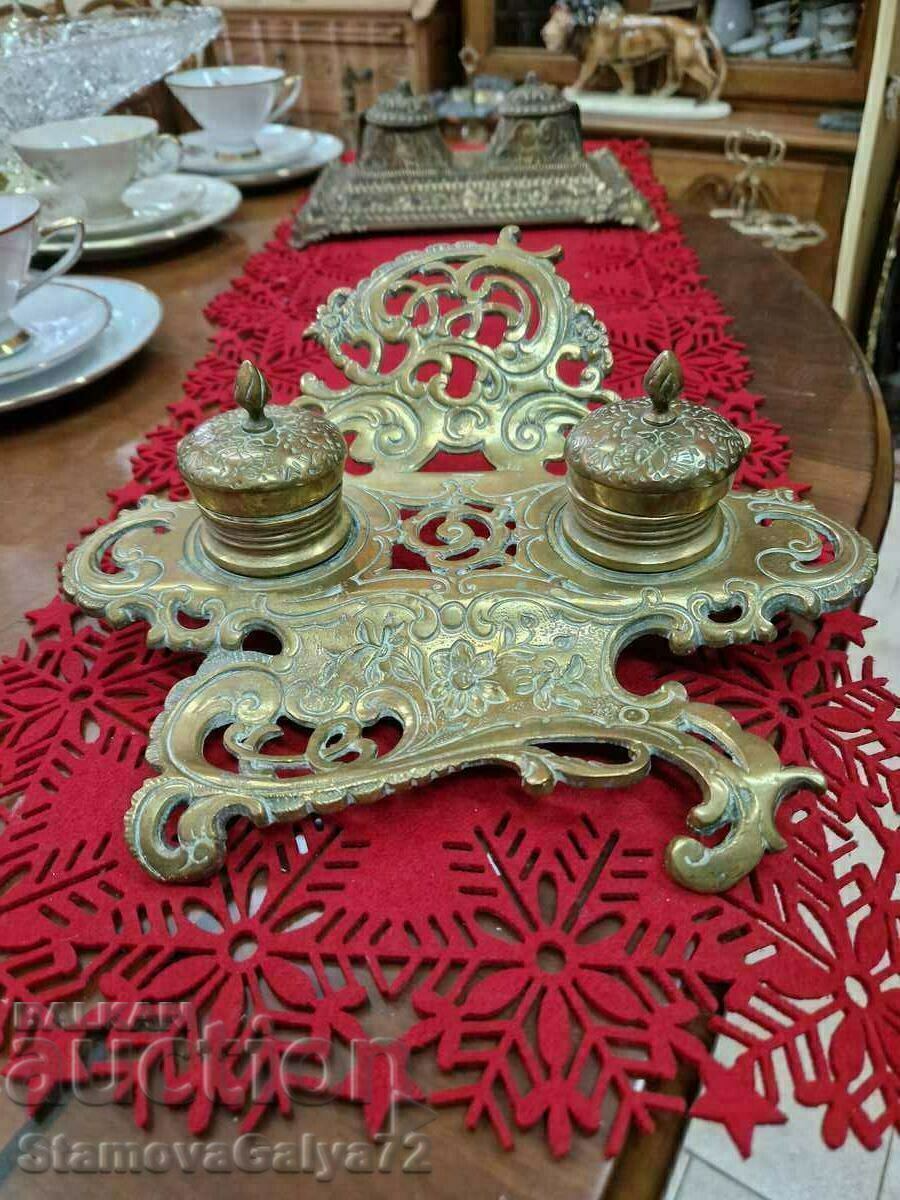 A unique antique English bronze inkstand with price 266.00 BGN | € 136.00 A unique antique English bronze inkstand with price 266.00 BGN | € 136.00