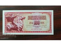 Югославия 100  динара 1965 - I - UNC - виж описанието