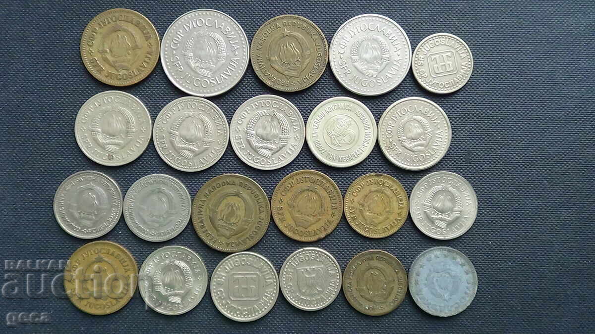 Lot of Yugoslavia coins 22 pieces with price 13.00 BGN | € 6.65 Lot of Yugoslavia coins 22 pieces with price 13.00 BGN | € 6.65