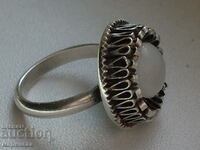 OLD SILVER RING WITH STONE