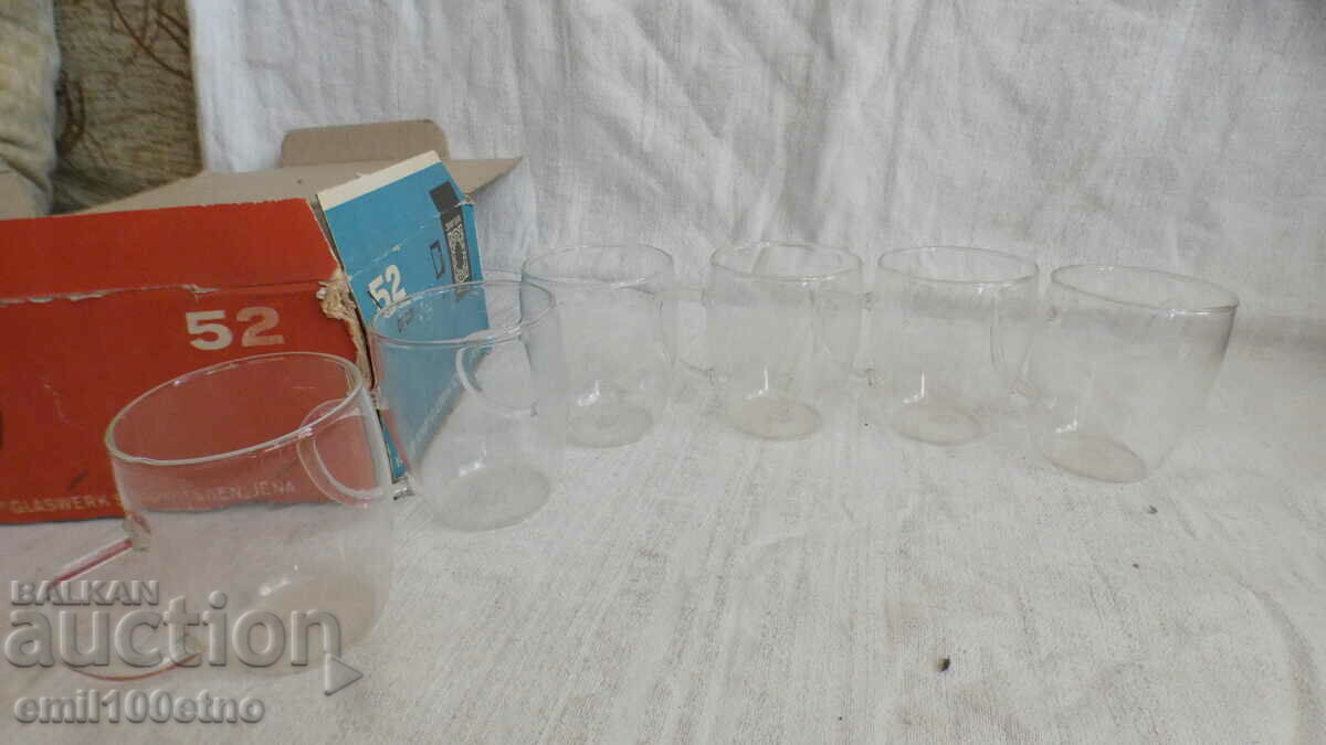 Delivery of Set of 6 thermo-glass tea cups JENA Glas Delivery of Set of 6 thermo-glass tea cups JENA Glas