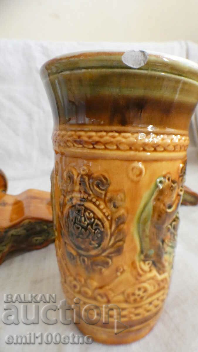 Souvenir Tsar rifle mug mug old porcelain ZiK USSR - 5