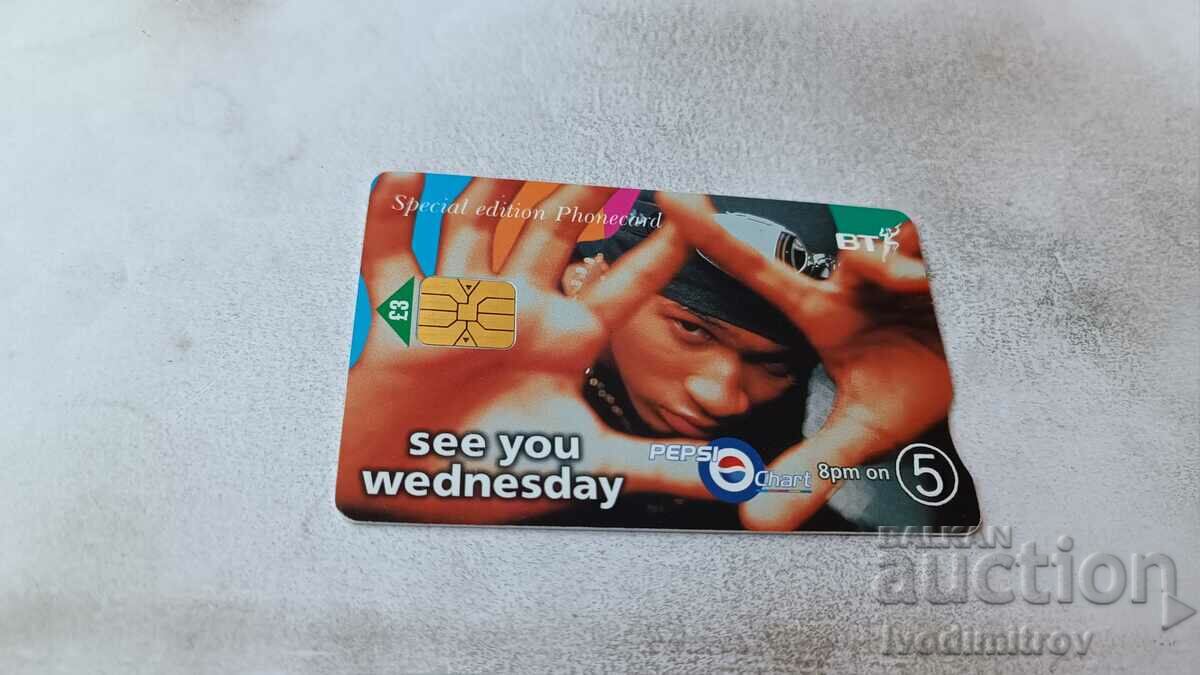 British Telecom 3 pound PEPSI Chart sound card with price 0.95 BGN | € 0.49 British Telecom 3 pound PEPSI Chart sound card with price 0.95 BGN | € 0.49