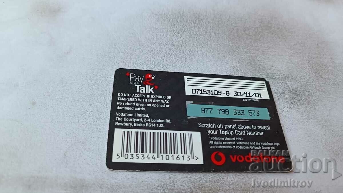 Voucher Vodafone 5 pound with price 0.85 BGN | € 0.43 Voucher Vodafone 5 pound with price 0.85 BGN | € 0.43