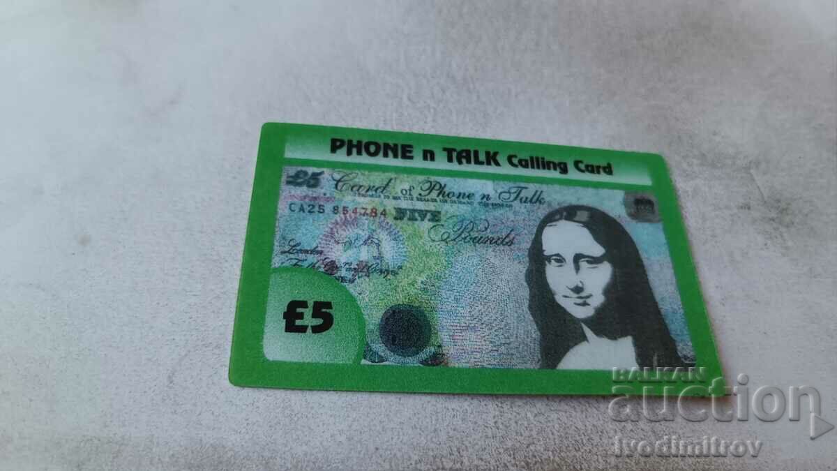 Voucher 5 pound Phone n Talk Calling Card