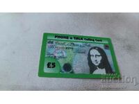 Voucher 5 pound Phone n Talk Calling Card