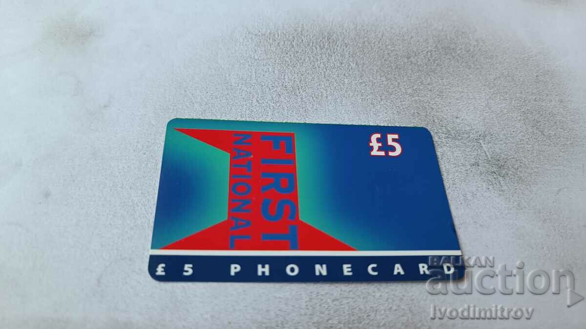 Voucher 5 pound First National Phonecard