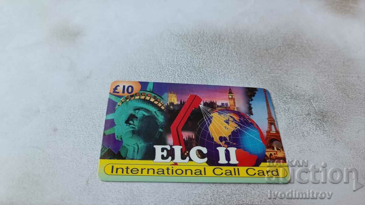 Voucher 10 pound ELC II International Call Card