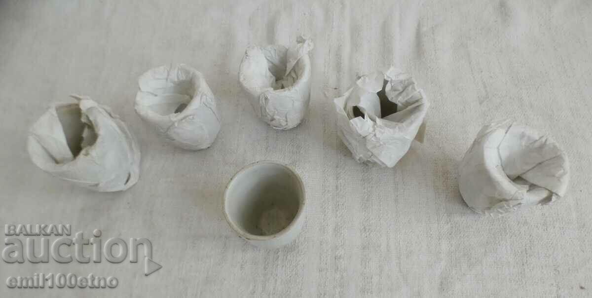 Set of 6 glasses for heated brandy, old porcelain with price 8.00 BGN | € 4.09