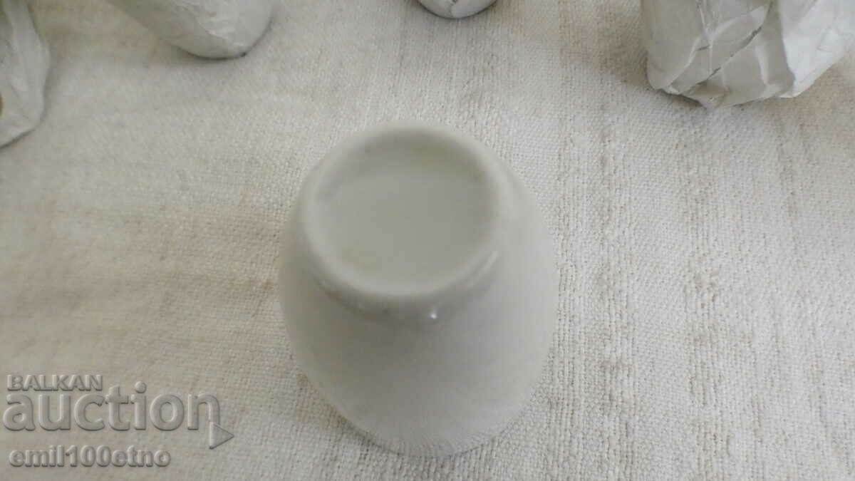 Auction  Set of 6 glasses for heated brandy, old porcelain