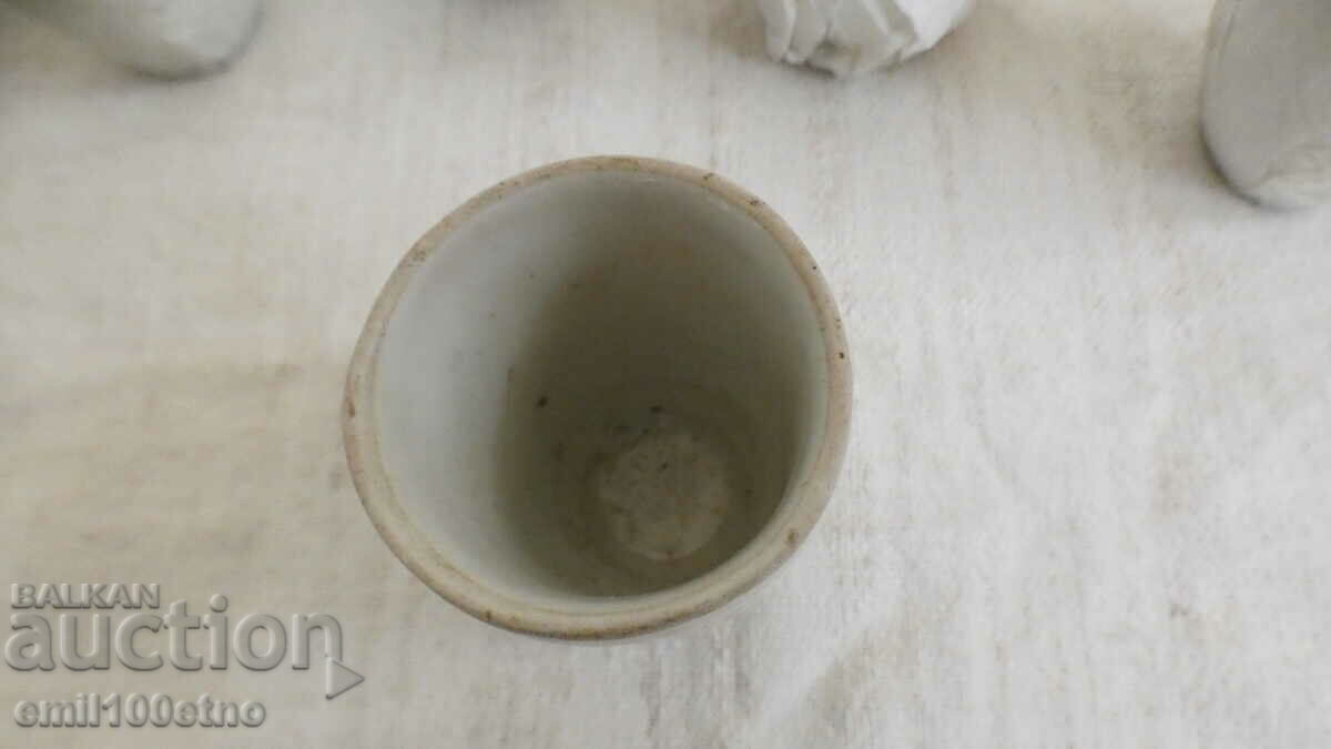 Delivery of Set of 6 glasses for heated brandy, old porcelain