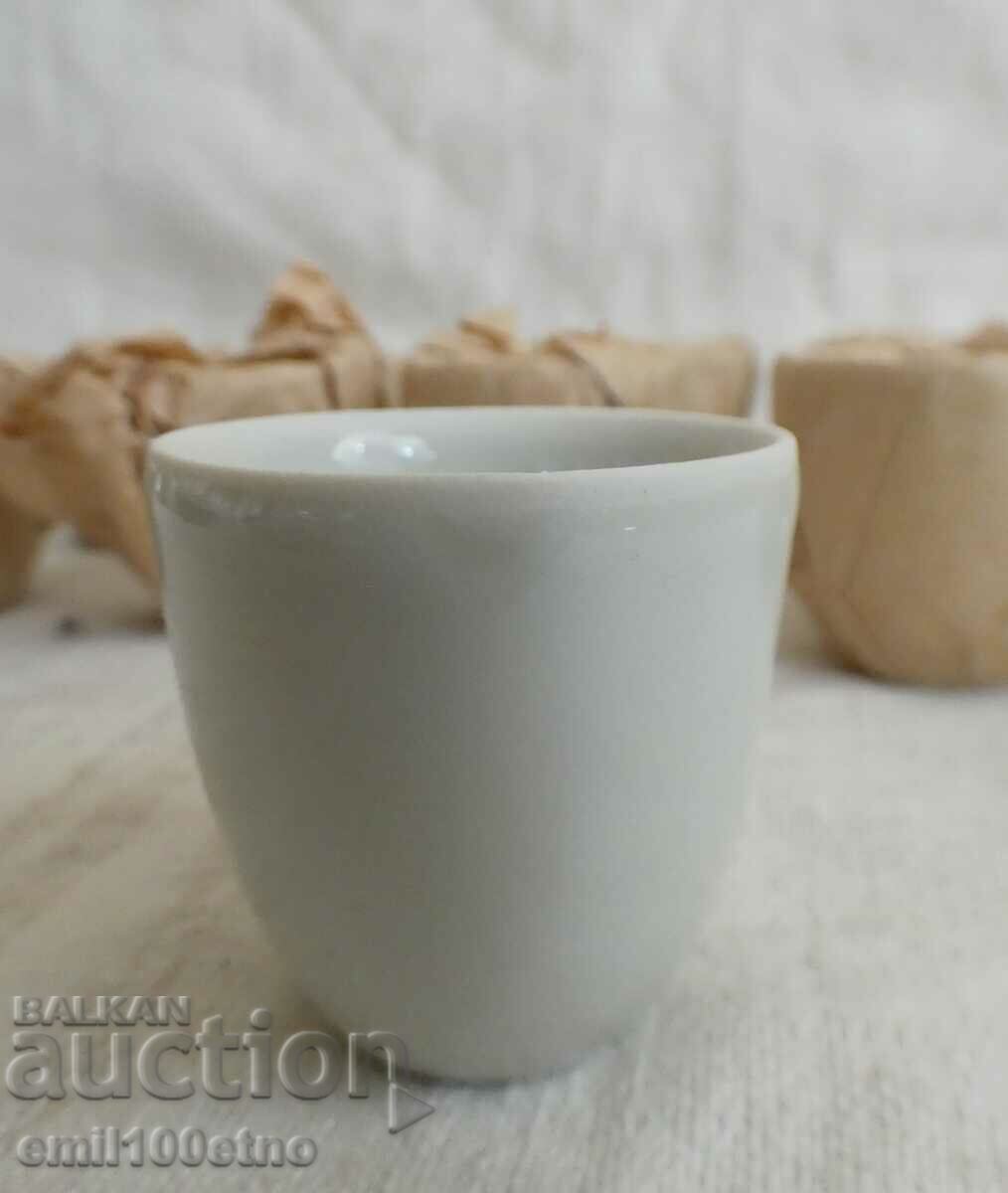 Auction Set of 10 glasses for heated brandy, old porcelain Auction Set of 10 glasses for heated brandy, old porcelain