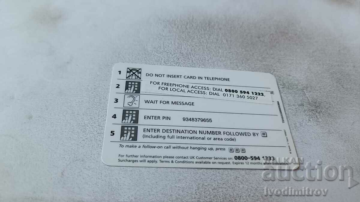 Voucher 5 pound Speak 'n' Save Phonecard with price 0.85 BGN | € 0.43 Voucher 5 pound Speak 'n' Save Phonecard with price 0.85 BGN | € 0.43