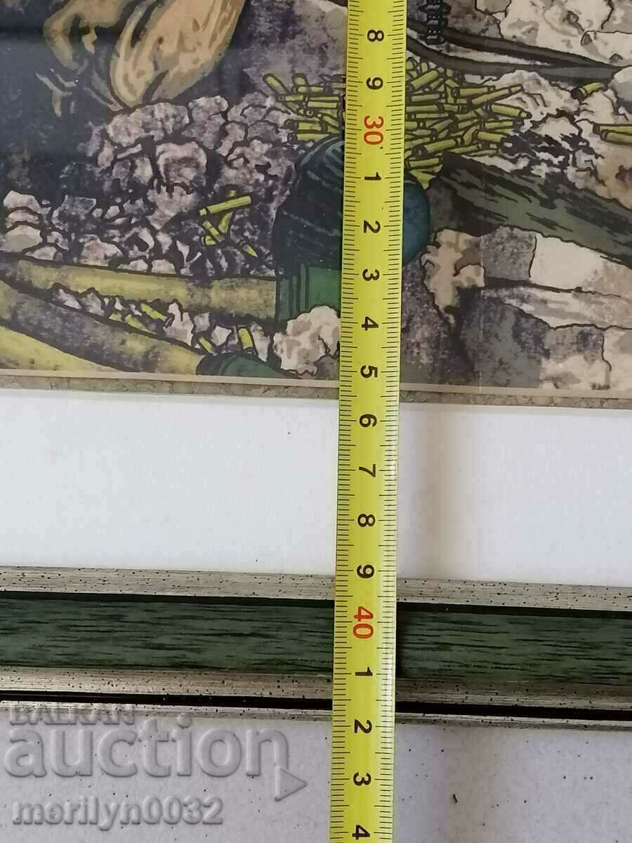 Chromolithograph framed Wehrmacht Waffen SS WW2 ORIGINAL - 7 Chromolithograph framed Wehrmacht Waffen SS WW2 ORIGINAL - 7