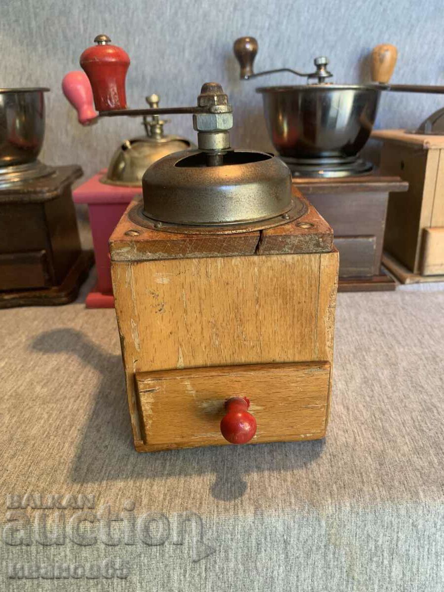 old wooden coffee grinder 1