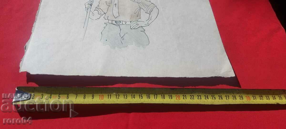 Auction OLD WATERCOLOR - NAZI GERMAIA - SS Auction OLD WATERCOLOR - NAZI GERMAIA - SS