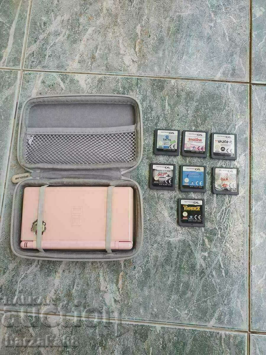 Nintendo DS lite с калъф + 8 игри