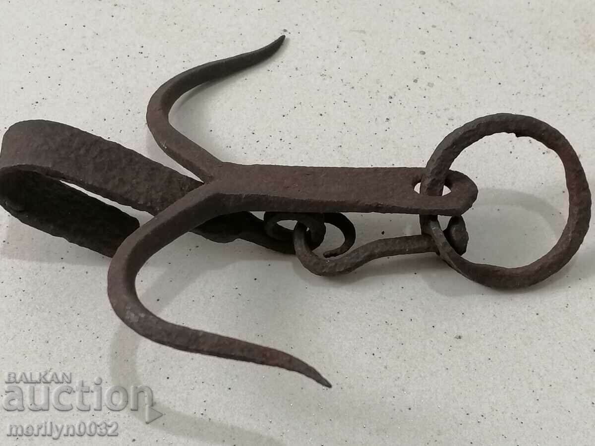 Antique Wrought Iron Hook, Double Hook - 5 Antique Wrought Iron Hook, Double Hook - 5