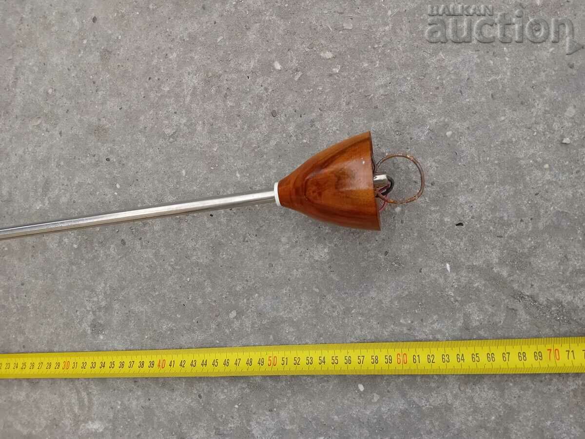 Delivery of retro vintage el chandelier wood and metal trio