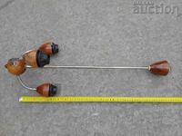 candelabru retro vintage el lemn și metal trio