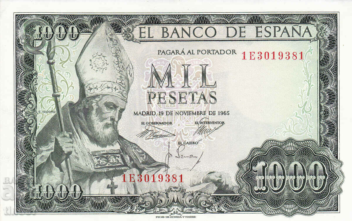 tino37 - SPAIN - 1000 PESETAS - 1965 - XF+/AU with price 73.00 BGN | € 37.32 tino37 - SPAIN - 1000 PESETAS - 1965 - XF+/AU with price 73.00 BGN | € 37.32