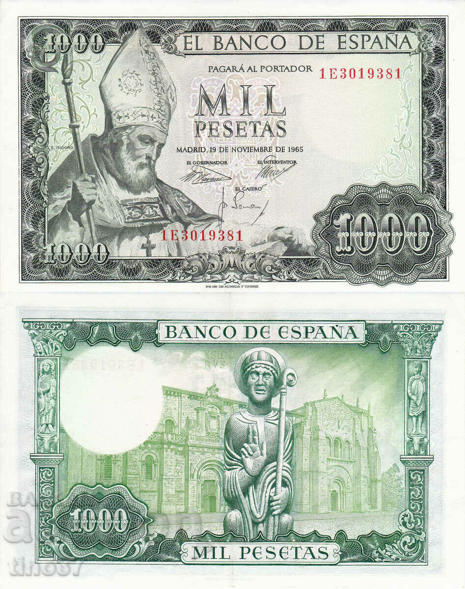 tino37- SPAIN - 1000 PESETAS - 1965 - XF