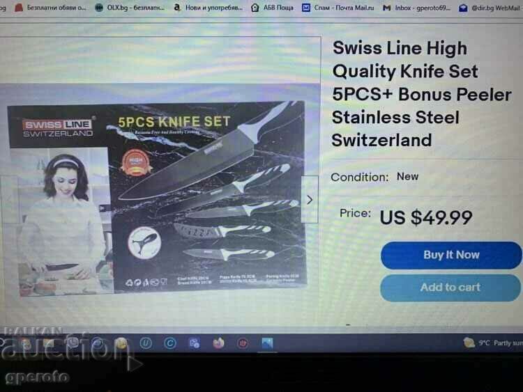 Delivery of Gift set, lot, knife set-Swiss Line-5+1 pieces Delivery of Gift set, lot, knife set-Swiss Line-5+1 pieces