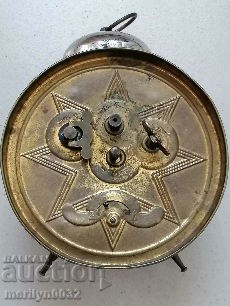 Early 20th century Junghans desk clock alarm WORKS - 6 Early 20th century Junghans desk clock alarm WORKS - 6