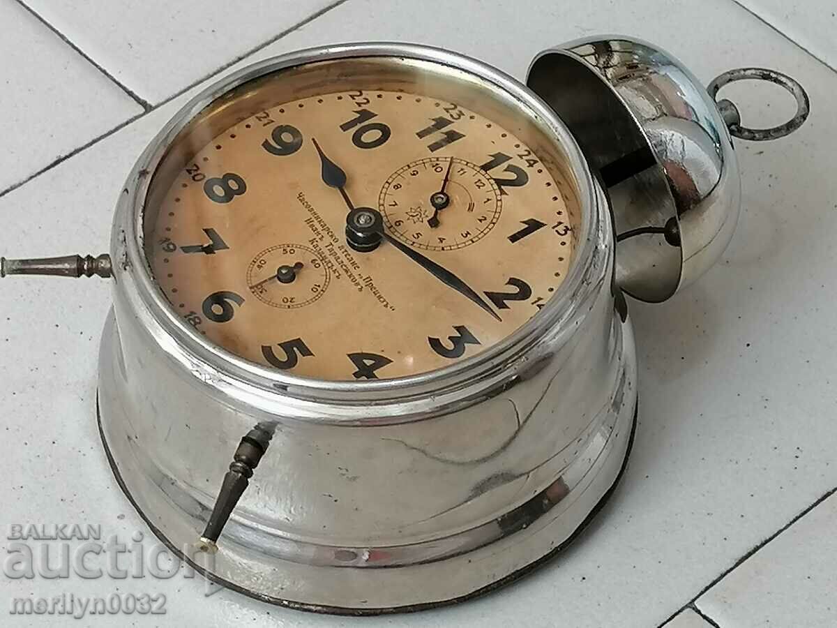 Early 20th century Junghans desk clock alarm WORKS - 5 Early 20th century Junghans desk clock alarm WORKS - 5