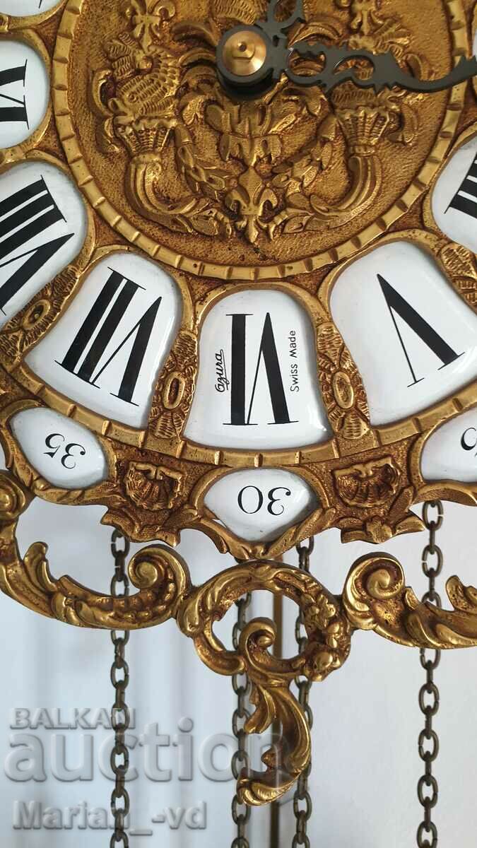 Auction Bronze Rare Mechanical Swiss Wall Clock Auction Bronze Rare Mechanical Swiss Wall Clock