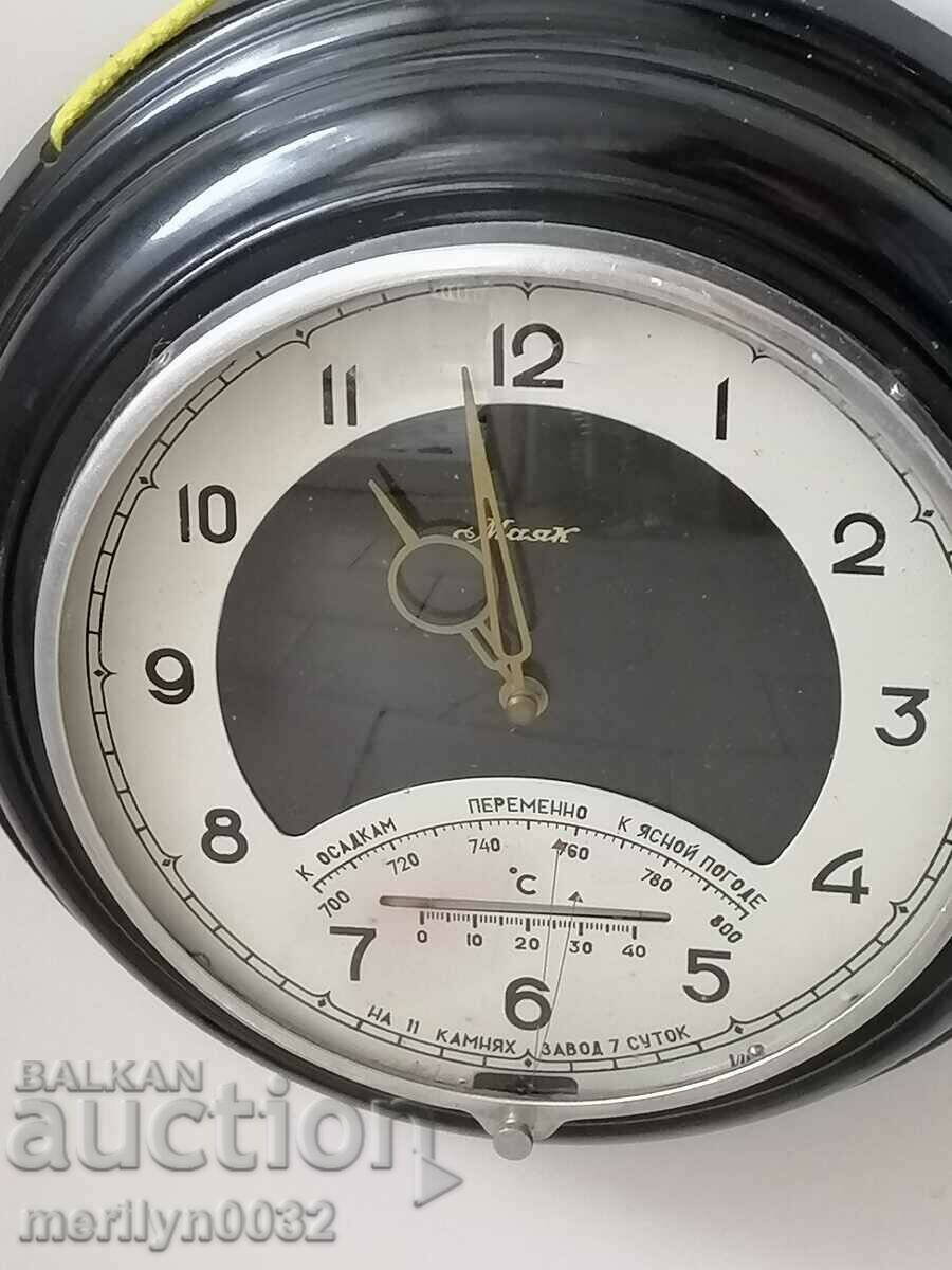 Ρολόι USSR LIGHTHOUSE 60s βαρόμετρο θερμόμετρο ΛΕΙΤΟΥΡΓΕΙ - 7 Ρολόι USSR LIGHTHOUSE 60s βαρόμετρο θερμόμετρο ΛΕΙΤΟΥΡΓΕΙ - 7