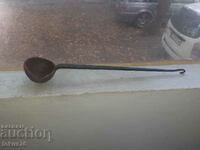 Old large wrought iron casting spoon tool