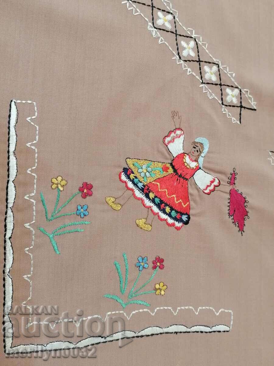 Auction  Old embroidered check, tablecloth, milo, Bulgarian embroidery